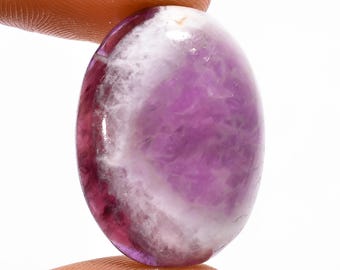 Natural Chevron Amethyst Cabochon, Oval Shape Chevron Amethyst Gemstone, 26X19X6 mm 29 Carat Amethyst Stone For Making Jewelry Gift For Her