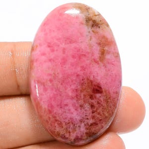 Rhodonite naturelle, pierre précieuse, rhodonite, cabochon, 39X26X7 mm, 85 carats, rhodonite, pierre, lâche, cristal de rhodonite, pour, confection, bijoux