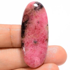 Rhodonite naturelle, pierre précieuse, rhodonite, cabochon 42X18X6 mm, 63 carats, rhodonite, pierre brute, cristal de rhodonite pour la fabrication de bijoux