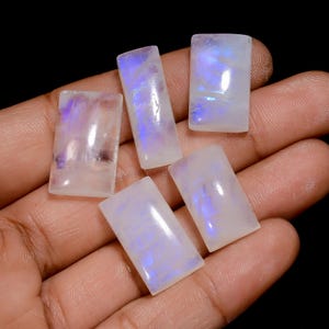 5 pezzi di pietra di luna cabochon lotto 18X10 20 x 12 mm dimensioni pietra di luna 5 pezzi lotto