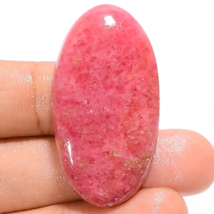 Cabochon de rhodonite naturel, pierre précieuse, 40X21X6 mm, rhodonite de 64 carats, pierre en vrac, cristal de rhodonite pour la fabrication de bijoux