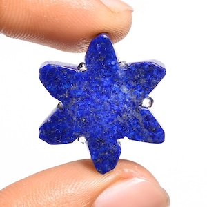 Cabochon de lapis-lazuli naturel, pierre précieuse de lapis-lazuli en forme d'étoile, 24 x 21 x 5 mm, pierre de cristal de lapis lazuli 22 carats pour la fabrication de bijoux