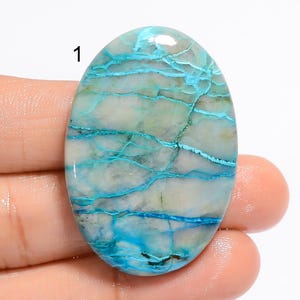 Cabochon di crisocolla naturale, pietra preziosa di crisocolla geniale, bellissima pietra di cristallo di crisocolla per realizzare gioielli (pietra come da immagine)