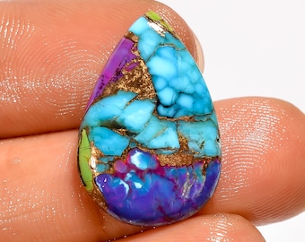 Auster Türkis Edelstein Birnenform Auster Türkis Cabochon 21X14X3 mm 8 Karat Auster Türkis Stein für die Herstellung von Schmuck