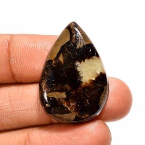 Cabochon septarien jaune naturel en forme de poire, pierre gemme septarienne, 31X21X5 mm, pierre septarienne en vrac, cristal septarien jaune pour la fabrication de bijoux