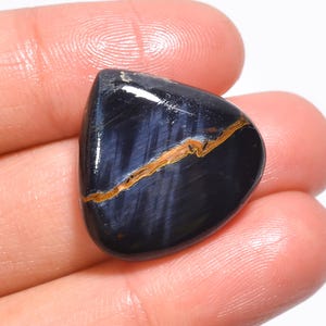 Natürlicher blauer Tigerauge-Edelstein, Tigerauge-Mix-Form Cabochon Blauer Tigerauge-Stein, loser Edelstein für die Herstellung von Schmuck (Samen wie Bild