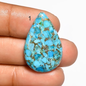 Mélange de pierres précieuses turquoise en cuivre bleu forme cabochon turquoise en cuivre, pierre turquoise en cuivre bleue pour la fabrication de bijoux