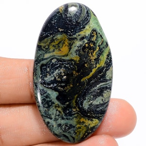 Pierre naturelle de jaspe étoilée de forme ovale, cristal de jaspe étoilé de forme ovale, pierre en vrac 47X26X5 mm, 63 carats, pour la fabrication de bijoux