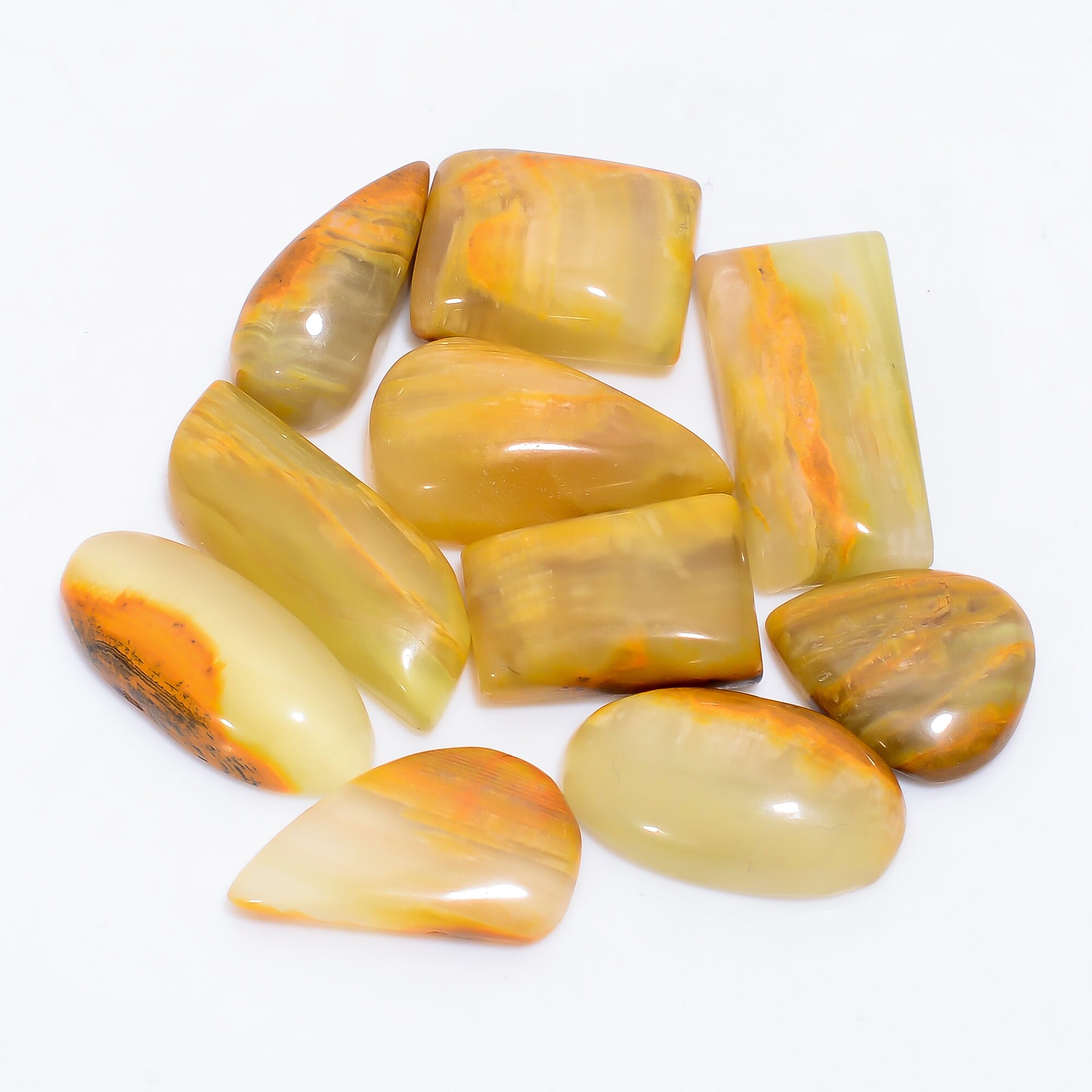 Natural Yellow Jasper Lot 17X14 25X12 Mm 175 Carat Yellow