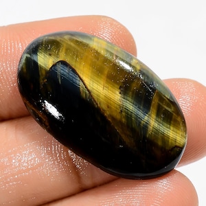 Natürliche blaue Tigerauge Edelstein, 29X17X4 mm 23 Karat Tigerauge Oval Form Cabochon Blau Tigerauge Stein, lose Edelstein, für die Herstellung von Schmuck