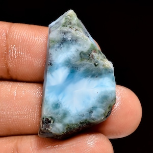 Fetta di Larimar naturale Larimar grezzo raro Lastra grezza Larimar grezzo Fetta decorativa spirituale Lastra grezza 30X20X7 mm Larimar grezzo da 38 carati