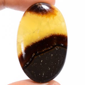 Cabochon septarien jaune naturel avec pierre septarienne, 37X23X6 mm, 44 carats, pierre septarienne en vrac, cristal septarien jaune pour la fabrication de bijoux