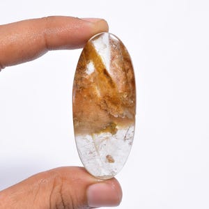 Cabochon de quartz de jardin de forme ovale de pierres précieuses de quartz de jardin naturel 56X24X9 mm Pierre de quartz de jardin de 116 carats pour la fabrication de bijoux