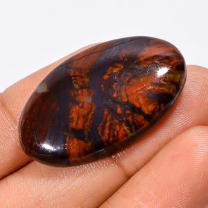 Natürlicher Eisen Tigerauge Edelstein, ovale Form Tigerauge Kristall 32X19X6 mm 42 Karat Tigerauge Cabochon Loser Stein für die Herstellung von Schmuck
