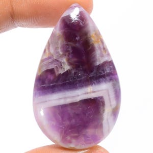 Natural Amethyst Gemstone Pear Shape Amethyst Cabochon Crystal Amethyst Stone 42X25X5 mm 50Carat Amethyst For Making Jewelry