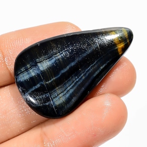 Natürliche blaue Tigerauge Edelstein, 36X22X4 mm 33 Karat Tigerauge Birnenform Cabochon Blau Tigerauge Stein, lose Edelstein, für die Herstellung von Schmuck