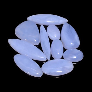 Natürliche Blaue Spitze Achat Lot 15X10 35X11 mm 130 Karat Blaue Spitze Achat Edelstein Lot 10 Stück Lot Blaue Spitze Achat Cabochon für die Herstellung von Schmuck