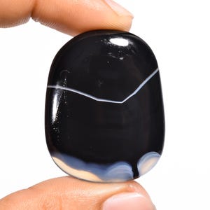 Agate noire naturelle du Botswana en forme de mélange de pierres précieuses Cabochon d'agate noire du Botswana, pierre précieuse en vrac pour la fabrication de bijoux