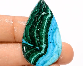 Piedra preciosa de malaquita crisocola natural, cabujón de malaquita crisocola, piedra suelta de malaquita crisocola para hacer joyas.