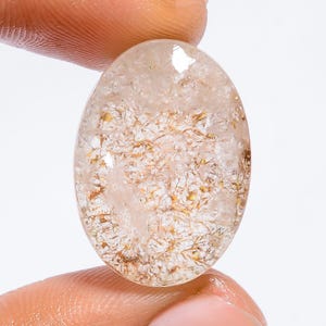 Cabochon de quartz de jardin naturel, pierre précieuse en vrac de forme ovale, quartz de jardin, 23 x 16 x 9 mm, 33 carats, pierre de quartz de jardin pour la fabrication de bijoux