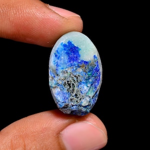 Pietra preziosa naturale di azzurrite Druzy Pietra grezza di azzurrite, pietra preziosa sciolta, forma ovale Azzurrite 24X15X11 mm 28 carati di azzurrite Druzy per la creazione di gioielli