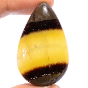 Cabochon septarien jaune naturel avec pierre septarienne 34X27X7 mm, pierre septarienne en vrac 68 carats, cristal septarien jaune pour la fabrication de bijoux