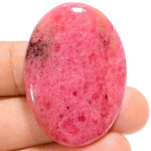 Rhodonite naturelle, pierre précieuse, rhodonite, cabochon, 39X27X7 mm, 73 carats, rhodonite, pierre brute, cristal de rhodonite pour la fabrication de bijoux
