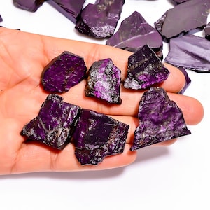 Fetta di Purpurite naturale, Purpurite grezza grezza, Purpurite slub, Purpurite grezza grezza, Fetta di pietra preziosa Purpurite, Misura 20-45 mm