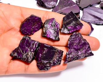 Fatia de Purpurita Natural, Purpurita Bruta, Purpurita em Fragmentos, Purpurita Bruta, Fatia de Gema Purpurita, Tamanho 20-35 mm