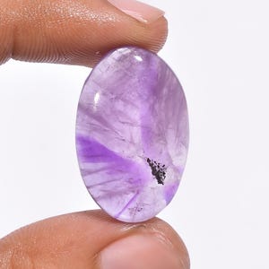 Natural Trapiche Amethyst Cabochon Oval Shape Chevron Amethyst Gemstone 27X17X6 mm 23 Carat Amethyst Stone For Making Jewelry Gift For Her