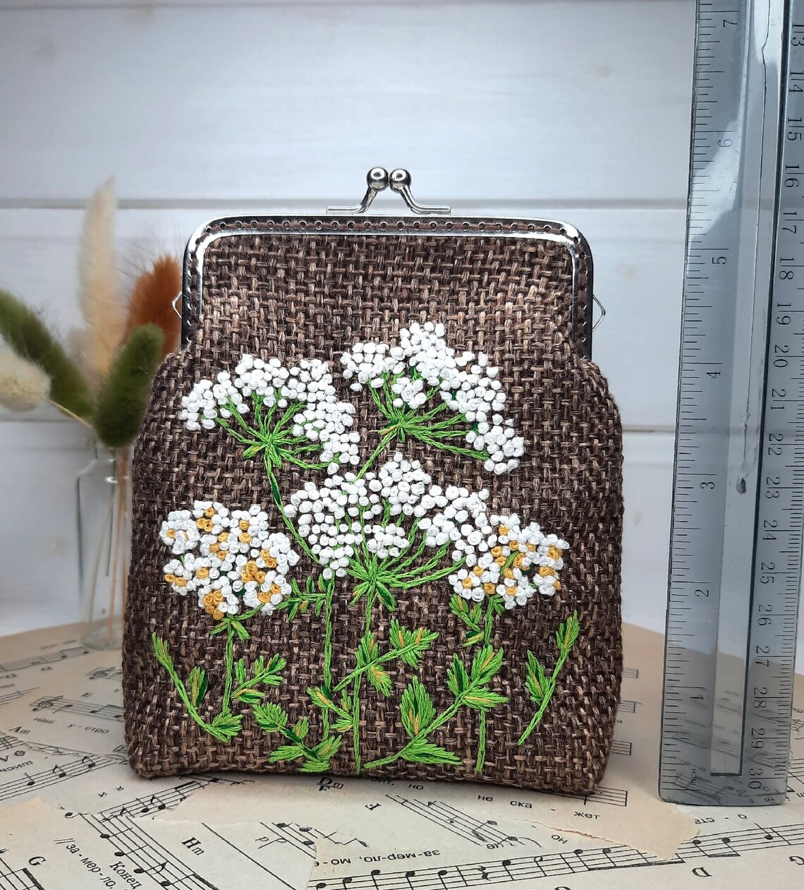 Cosmetic bag with flowers crossbody purse cottagecore purse | Etsy