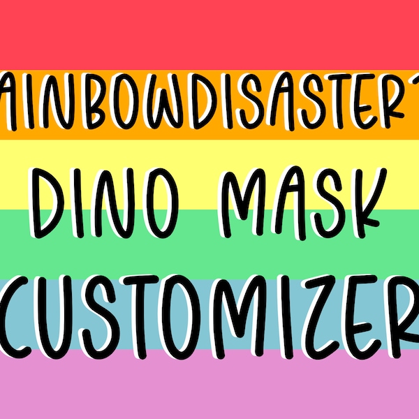 Customizable Dino Mask | Furry, Custom, Rainbow