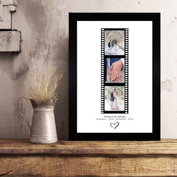 Personalised Engagement Framed Custom Photo Gift Idea for Him or Her - Fully Customizable For Any Occasion - Handmade to Order