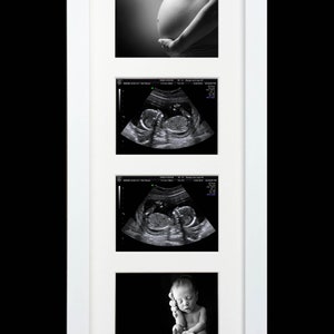 4 Baby Scan Photo Frame - Handmade multi aperture ultrasound picture frame - Baby shower gift idea - Pregnancy announcement picture frames