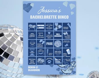 Denim & Diamonds Bachelorette Bingo • Gioco per feste a Nashville (download digitale)