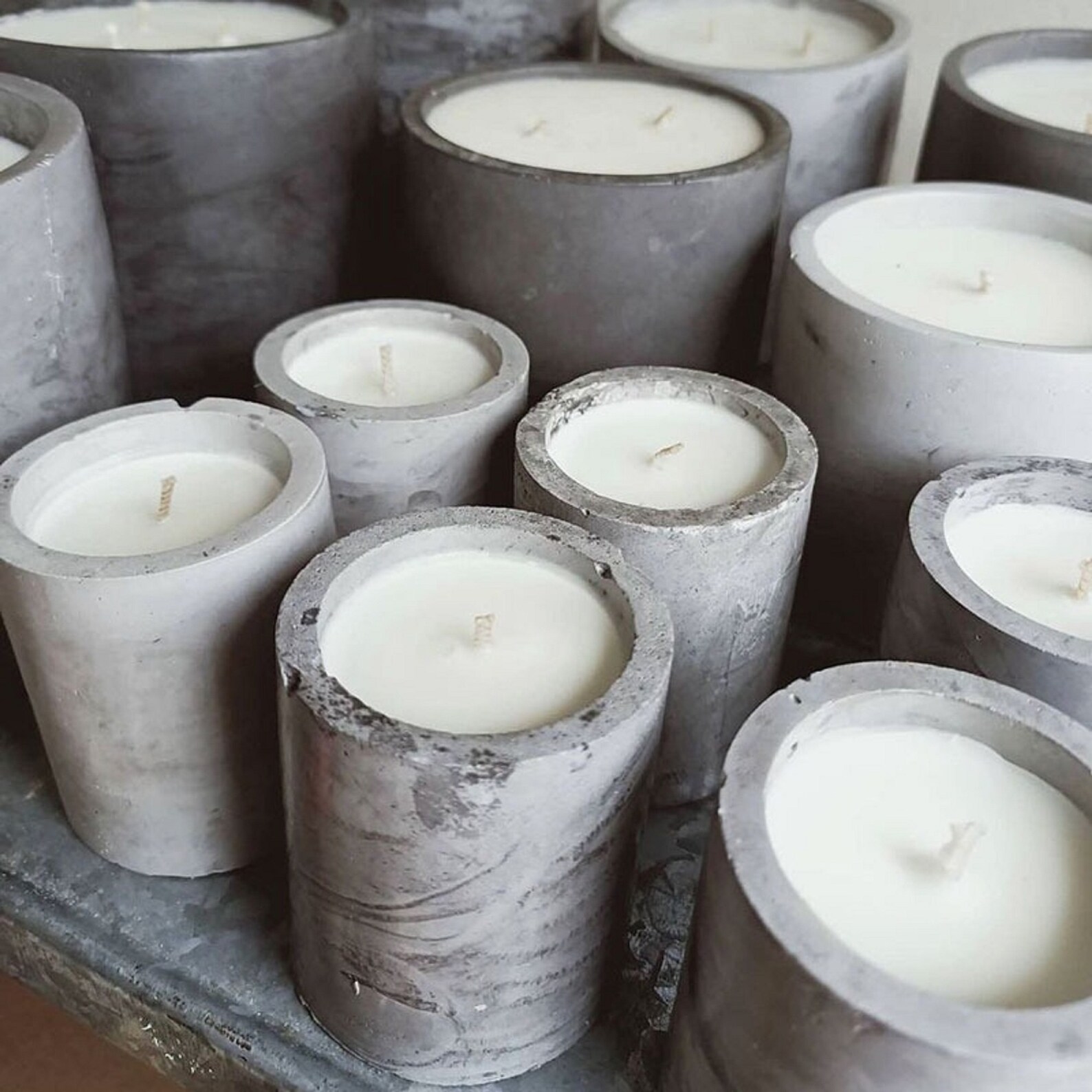 Smart Round Concrete Candle Vessel Mold Etsy