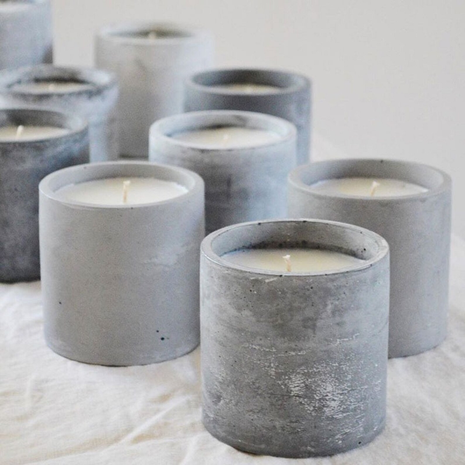 Smart Round Concrete Candle Vessel Mold Etsy