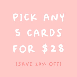 Pick Any 5 Greeting Cards Bulk Pack | Cute Funny Pun Asian Food Toronto Love | Best Friend BFF Birthday Anniversary Holiday Valentine’s