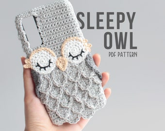 MOTIF PDF |  Coque de portable Sleepy Owl Amigurumi