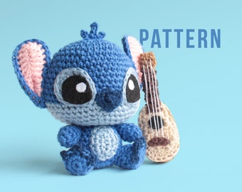 PDF PATTERN |  Blue Alien and Ukulele Amigurumi