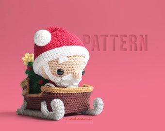 PDF PATTERN |  Christmas Santa on a Sleigh Amigurumi