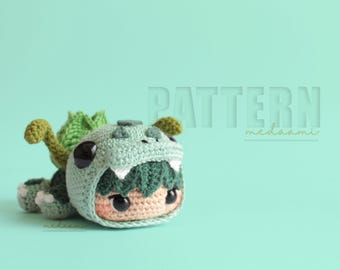 PDF PATTERN |  Plant Dino Costume Boy Amigurumi