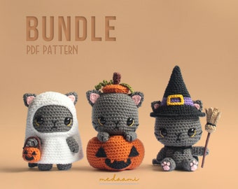 PDF PATTERN BUNDLE |  Halloween Cats Amigurumi