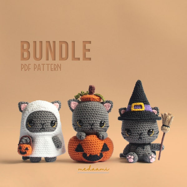 PDF PATTERN BUNDLE |  Halloween Cats Amigurumi