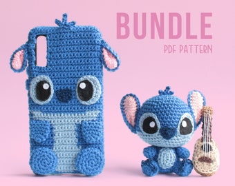 PAQUETE DE PATRONES PDF / Amigurumi Alien Azul y Funda para Teléfono