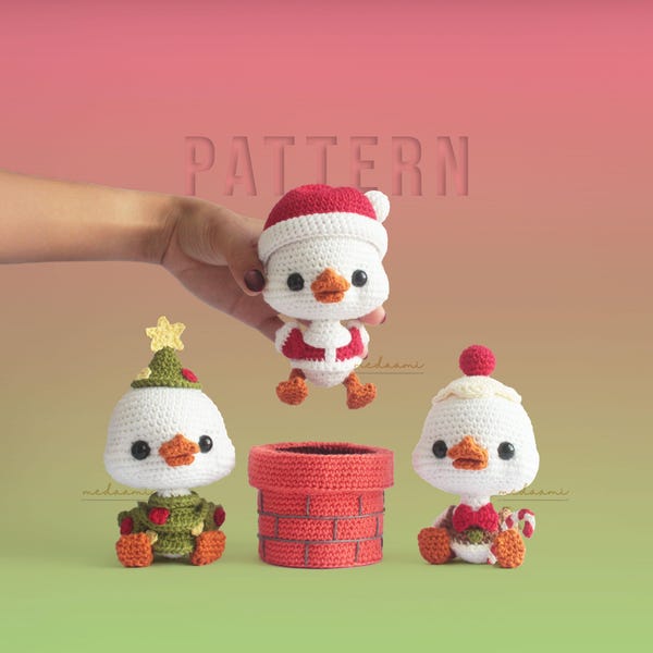 LOT DE MOTIFS PDF | Amigurumi canards de Noël