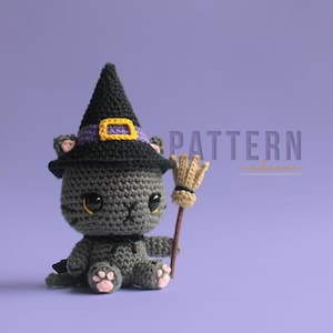 PDF-PATROON |  Halloween heks kat amigurumi