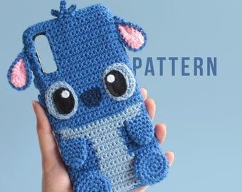 PDF PATTERN Blue Alien Phone Case Amigurumi