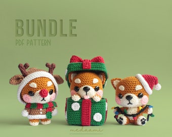 PDF PATTERN BUNDLE |  Christmas Shiba Amigurumi