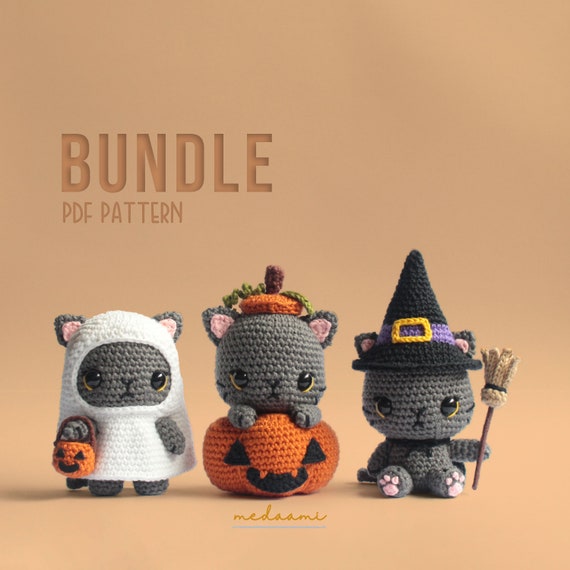 PDF PATTERN BUNDLE Halloween Cats Amigurumi 